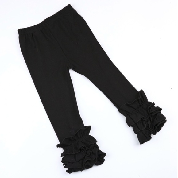 Other - Toddler Girls Black Elastic Waist Ruffled Leggings